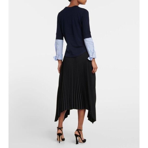 Veronica Beard Roscoe 100% Merino Wool sweater Navy Blue Size Large - Picture 3 of 10